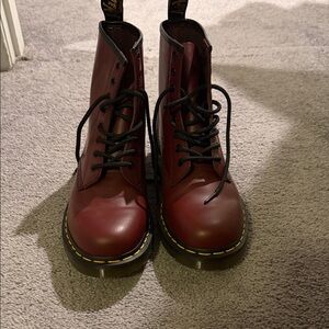 Dr. Martens Burgundy Lace-Up Boots